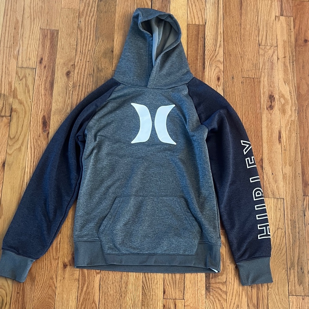 Hurley/Nike collaboration- Youth Two-Tone Gray and Black Hoodie